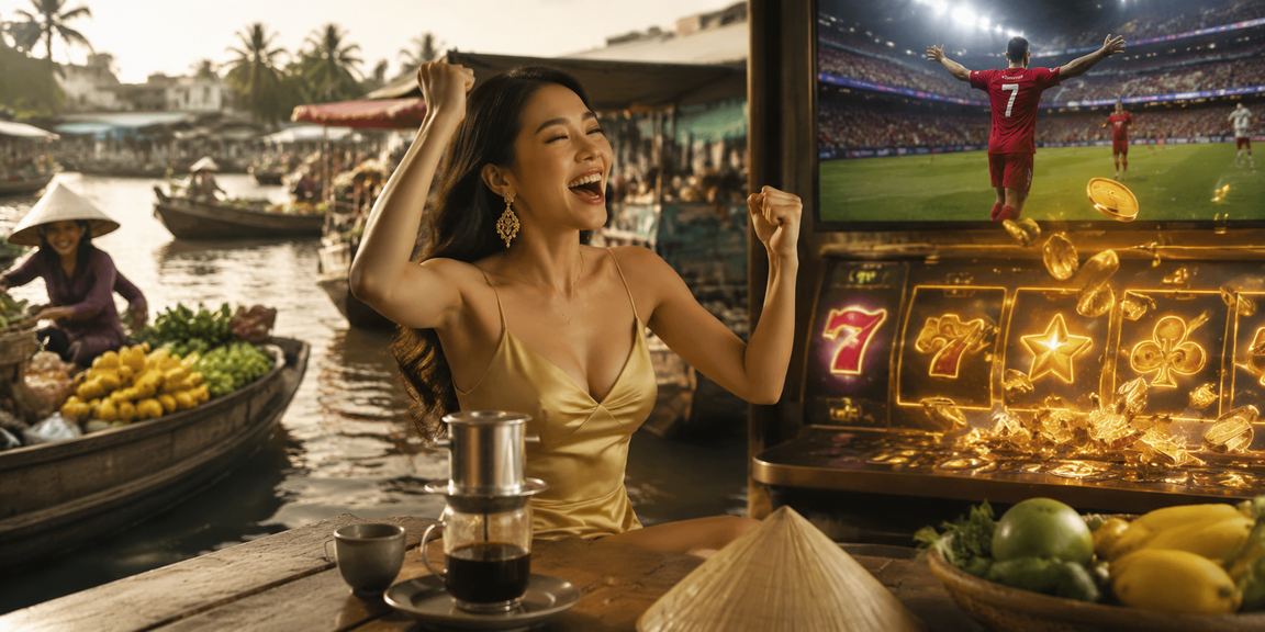 Người dùng tại Cần Thơ xem trò chơi slot trong không gian cà phê Việt Nam